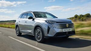 2024 Peugeot P74 5008: silver front quarter, driving
